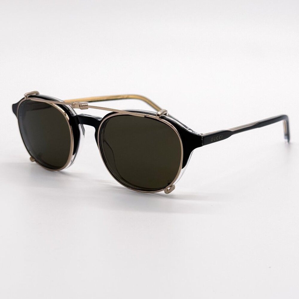 NEW GUCCI SUNGLASSES MEN ROUND BLACK GUCCI GG1212S 002 - Picture 5 of 15